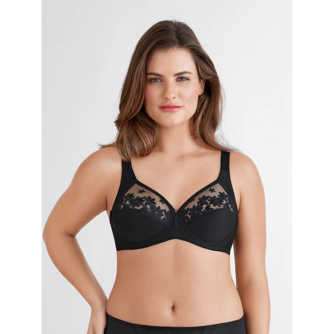 Felina BH-Soft mit Bügel 555 SWISS BRODERIE Schwarz vorne